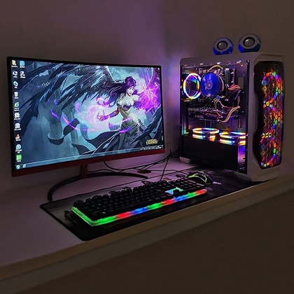 电脑台式全套吃鸡游戏水冷主机i5i7GTA5整机直播组装电脑主机高配
